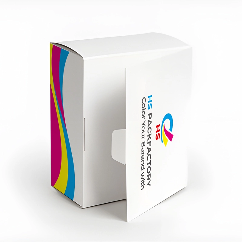 Custom bookend box front view for premium retail packaging