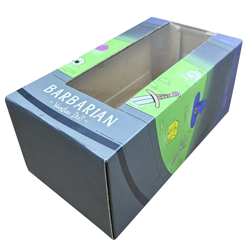 Exemple de boîte de présentation en carton ondulé avec fenêtre