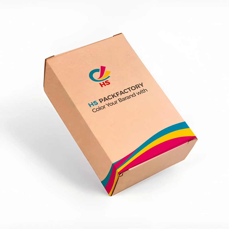 Custom corrugated reverse tuck end box front view for retail packaging
