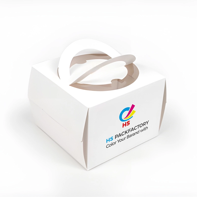 Custom cube carrier box with reinforced handle and auto bottom structure