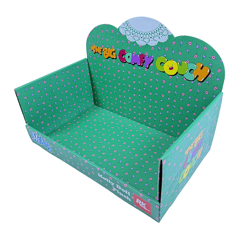Custom printed corrugated counter display box for plush toys