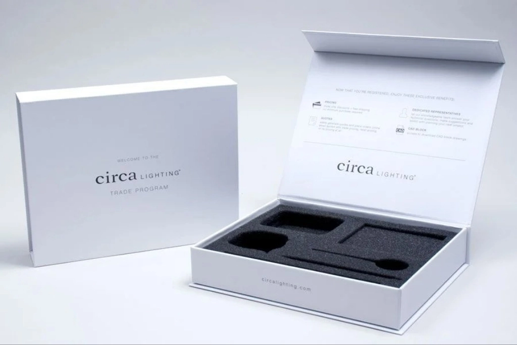 Custom rigid gift box with EVA foam insert for product protection