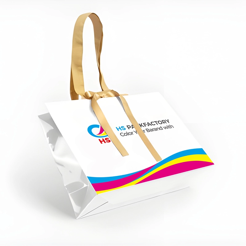 Custom printed gift paper bag for premium retail packaging