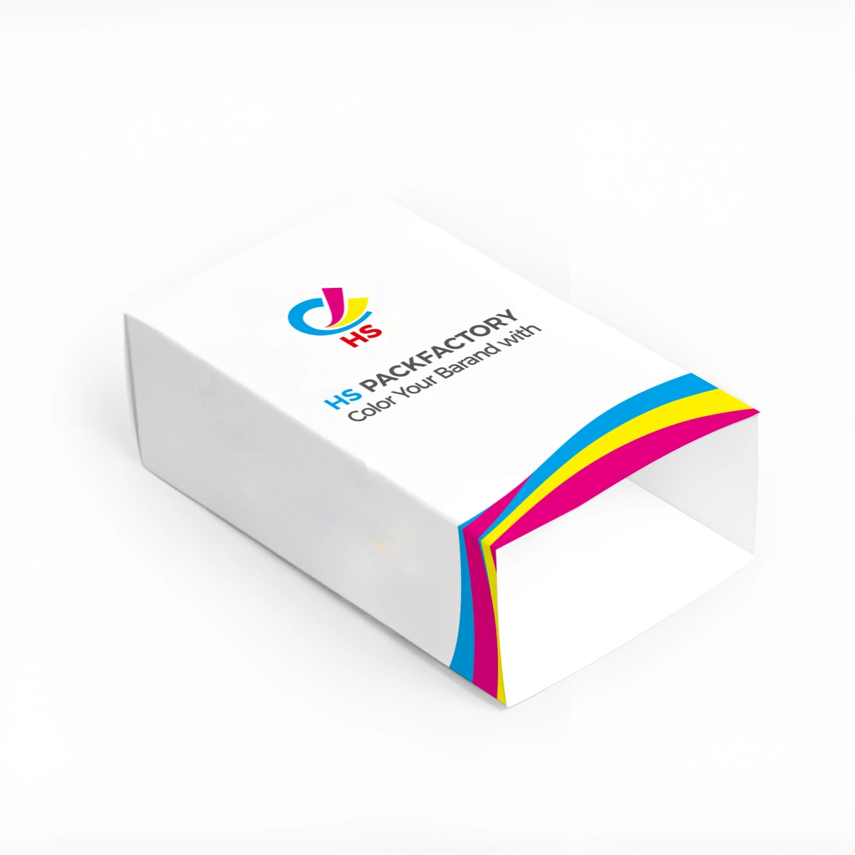 Custom packaging sleeve belly band wrapped around a printed product box
