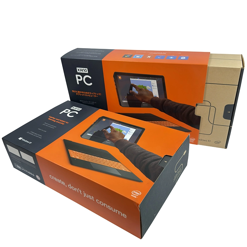 Custom folding carton for cables and electronic accessories with hang tab