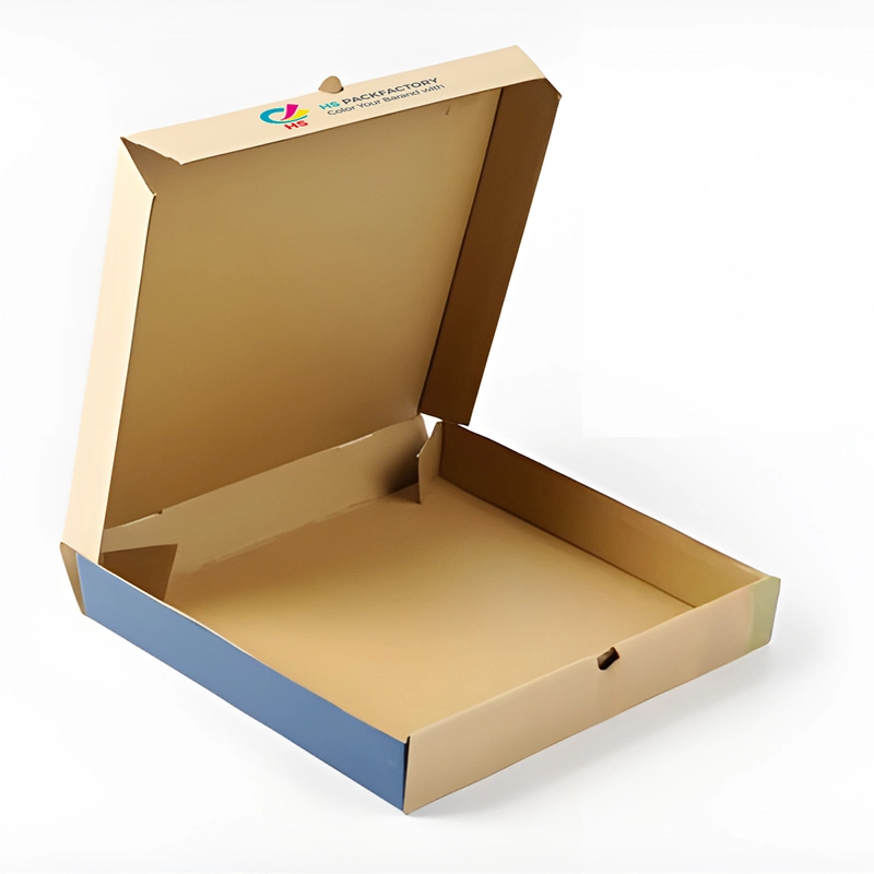 Custom corrugated pizza style box for food bakery apparel and flat retail packaging