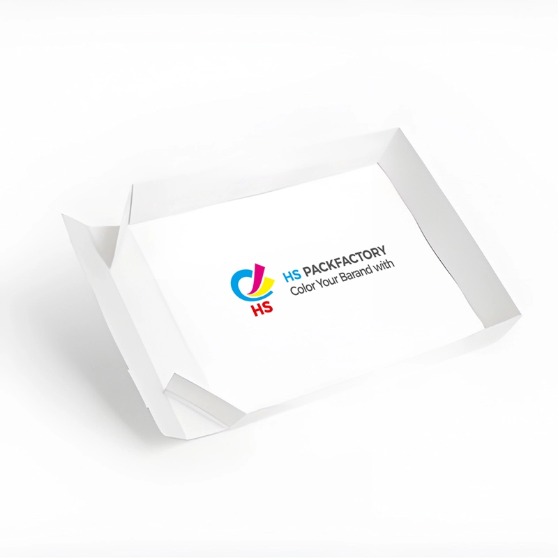Open structuurweergave van een op maat gemaakte roll end tray voor kartonnen retailverpakkingen