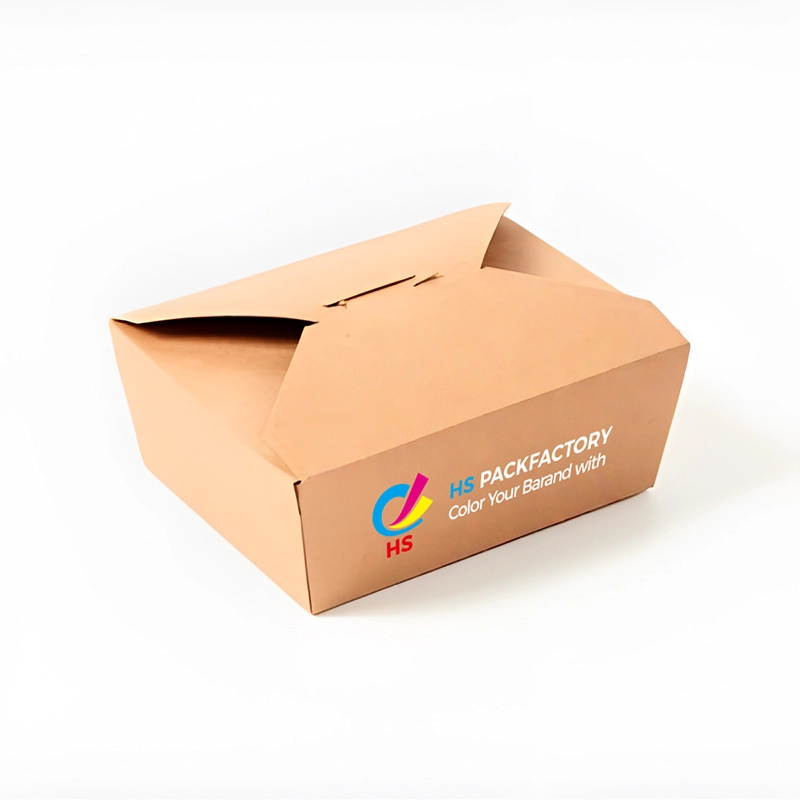 Aangepaste kraft takeaway-doos met vouwtop voor voedselverpakking