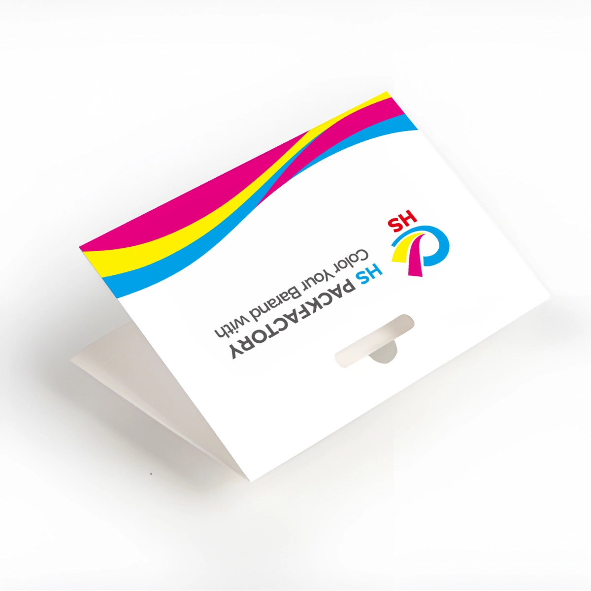 Achteraanzicht van op maat gemaakte headercard-verpakking voor op te hangen winkelproducten