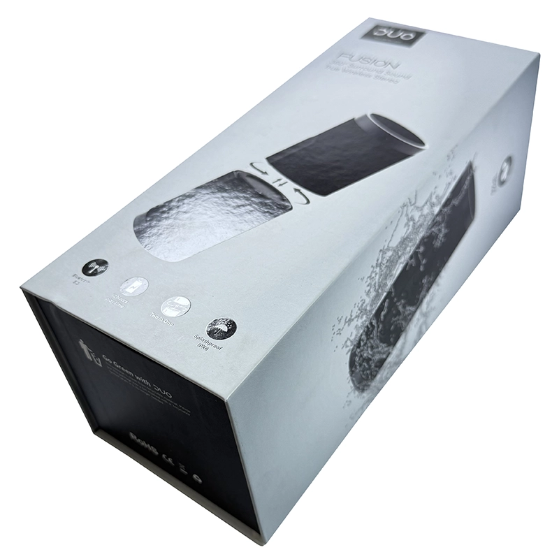 Custom smartphone rigid box with V-groove structure and protective insert