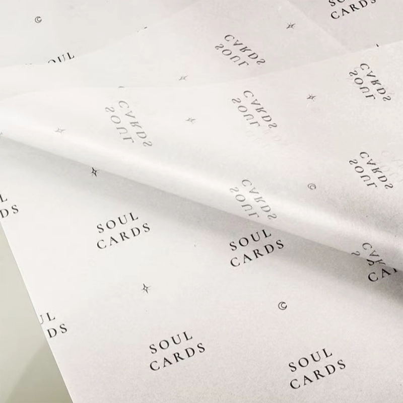 Custom printed tissue paper for branded retail packaging